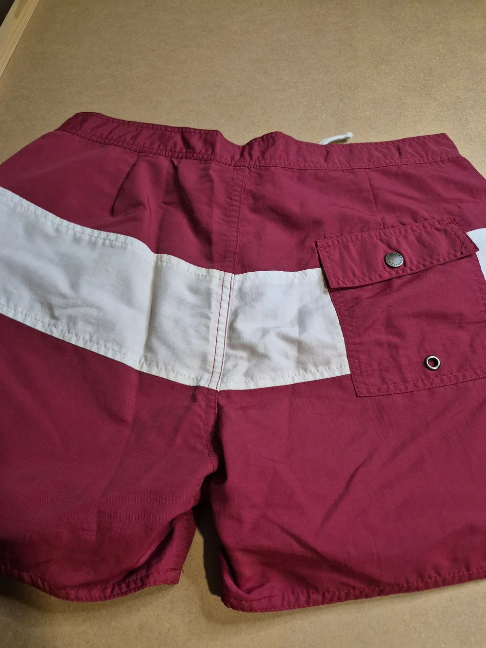 Saturdays New York City Red & White Horizontal-Stripe Swim Trunks 4397/5